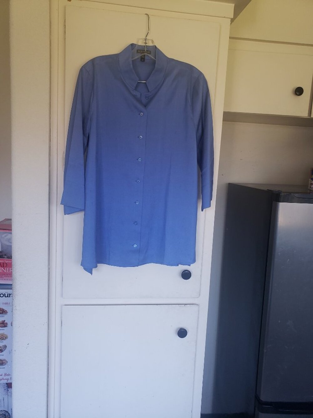 Eileen Fisher Blue Shirt Size SP Silk